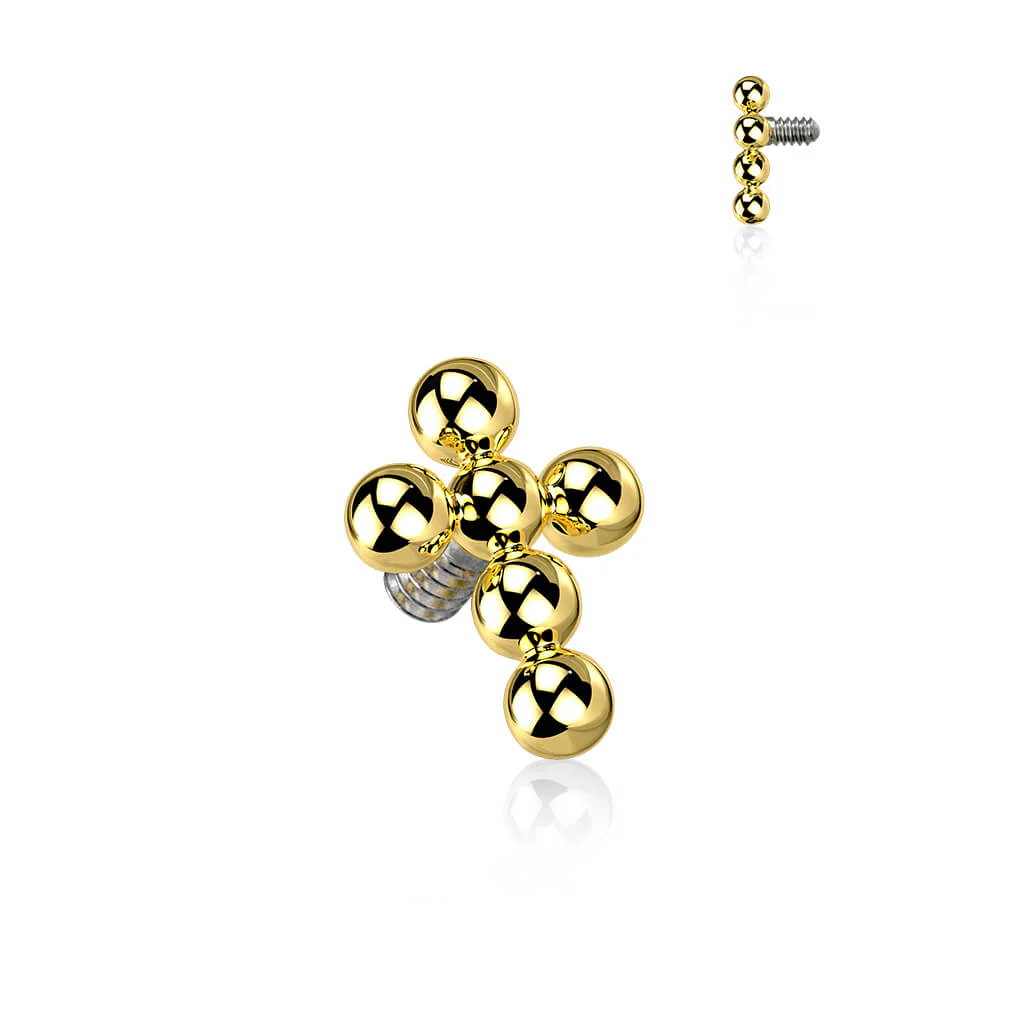 Titanium top cross beaded balls Internally Threaded - Image 4