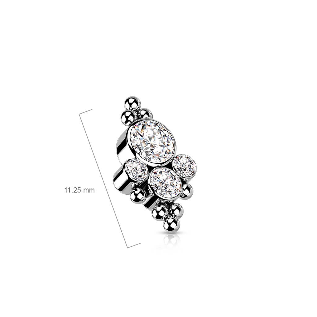 Titanium top 4 zirconias beaded ball edge Internally Threaded - Image 3