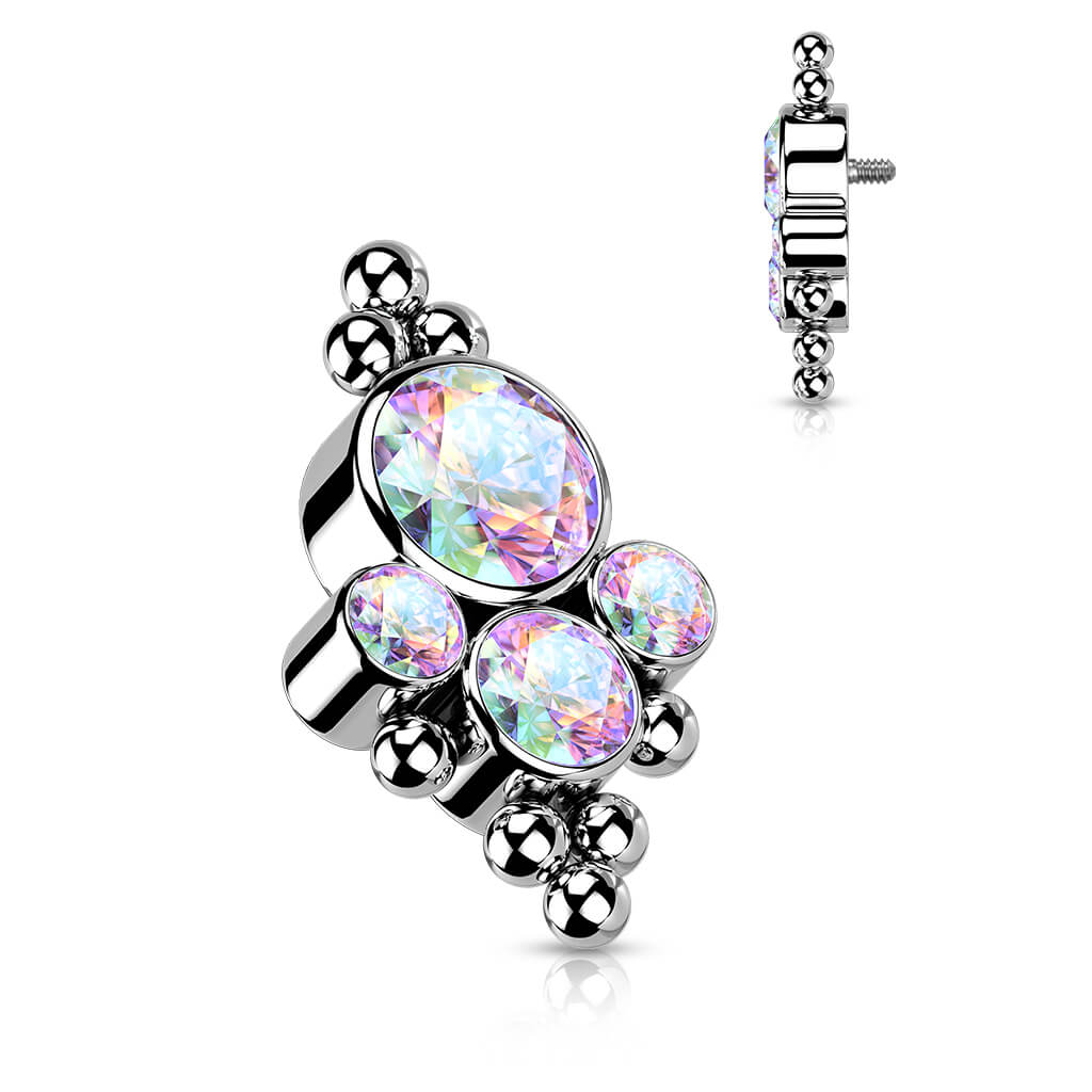 Titanium top 4 zirconias beaded ball edge Internally Threaded - Image 4