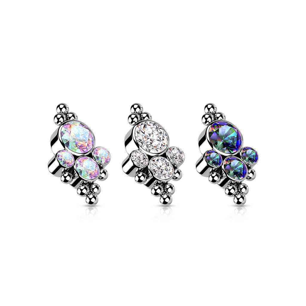 Titanium top 4 zirconias beaded ball edge Internally Threaded - Image 5
