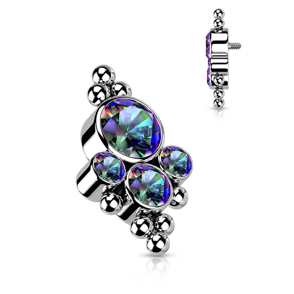 Titanium top 4 zirconias beaded ball edge Internally Threaded - Image 7
