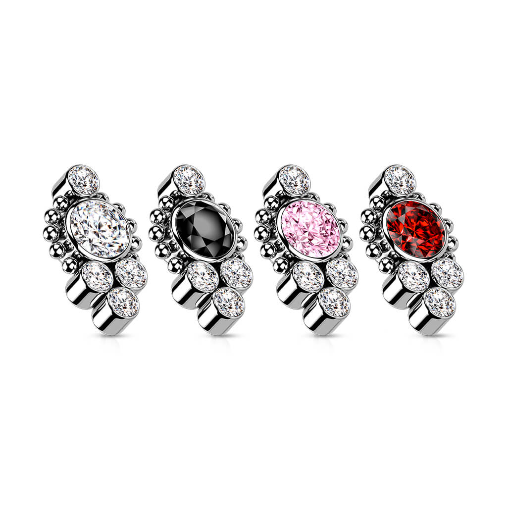 Titanium top 5 zirconias beaded ball edge Internally Threaded - Image 3