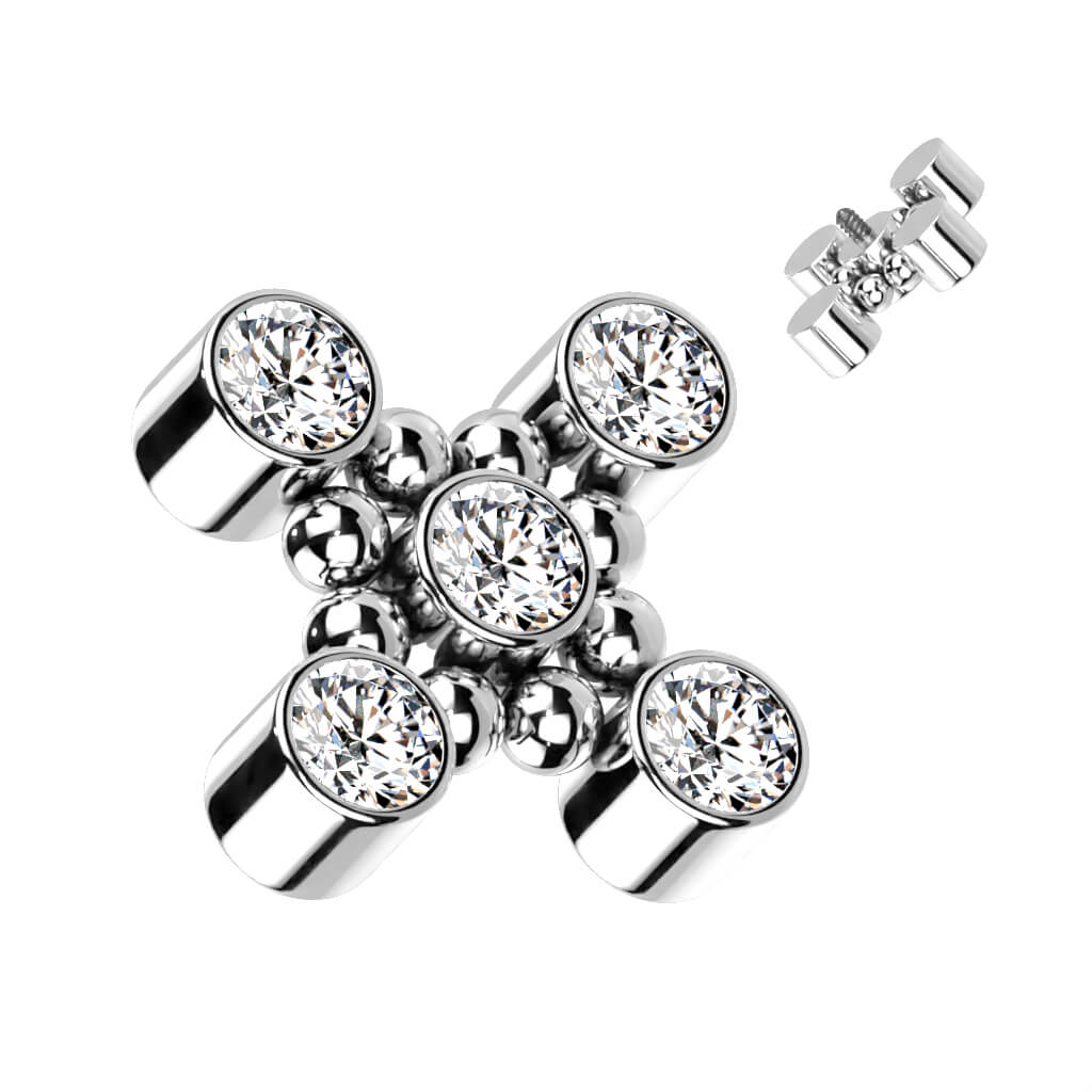 Titanium top cross zirconias and beaded balls Internally Threaded - Image 2