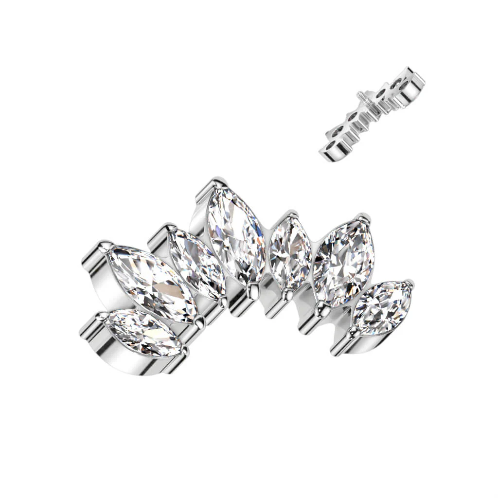 Titanium top marquise cut zirconias Internally Threaded - Image 2