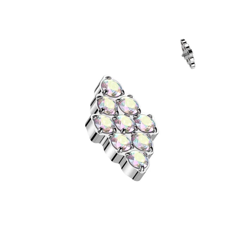 Titanium Top Diamond Shape Zirconias Internally Threaded - Image 2