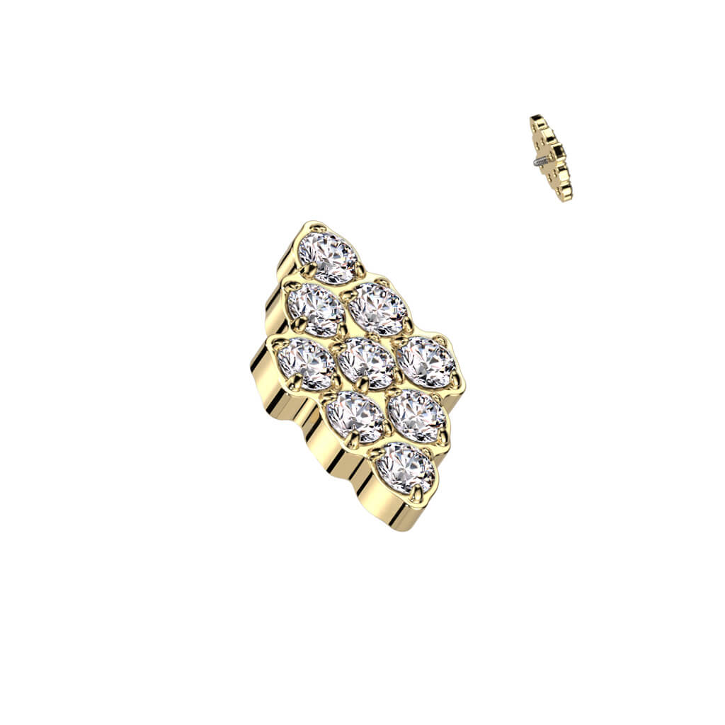 Titanium Top Diamond Shape Zirconias Internally Threaded - Image 4