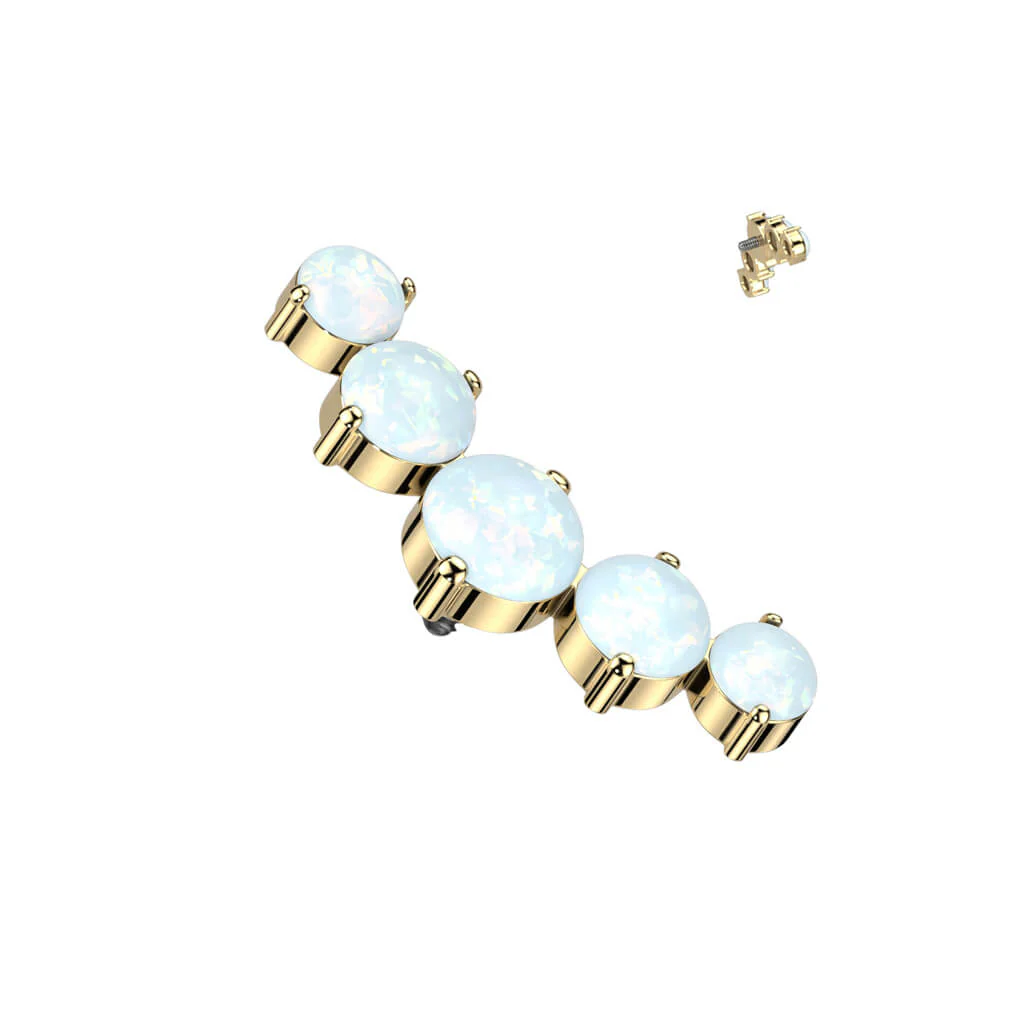 Titanium Top 5 Opals Internally Threaded - Image 2