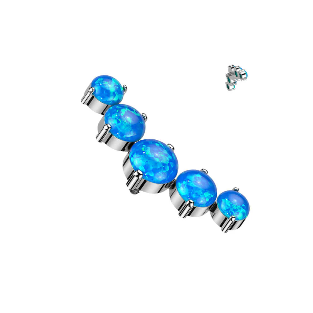 Titanium Top 5 Opals Internally Threaded - Image 3