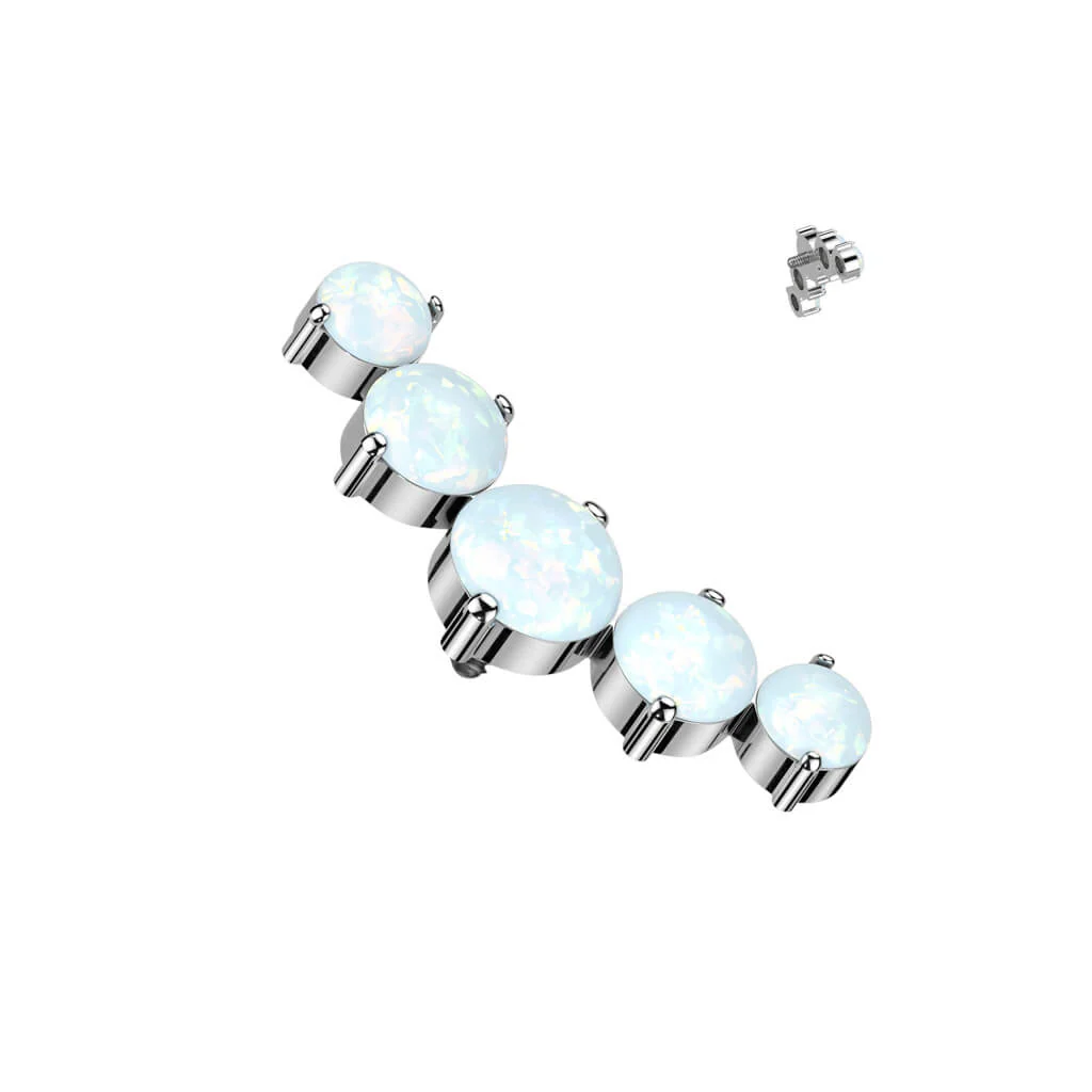 Titanium Top 5 Opals Internally Threaded - Image 4