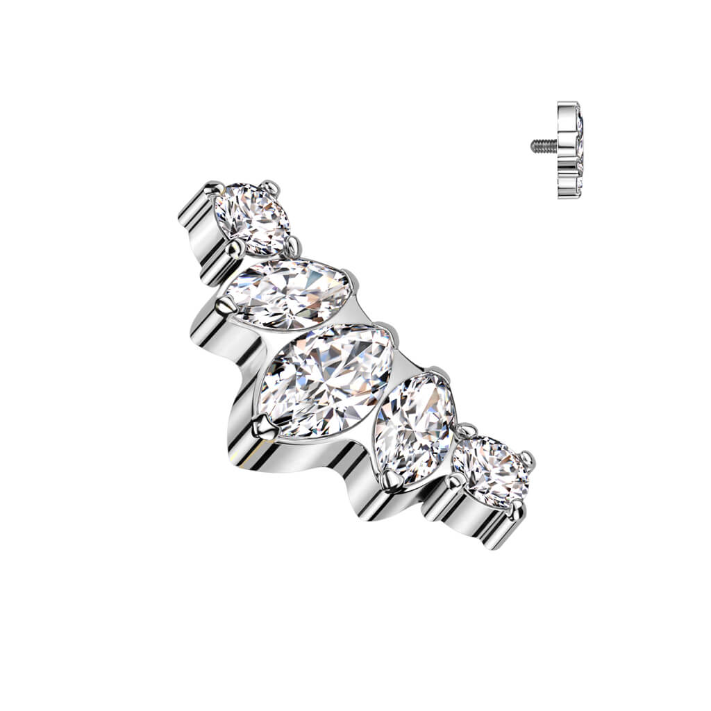 Titanium top zirconia marquise cut Internally Threaded - Image 2