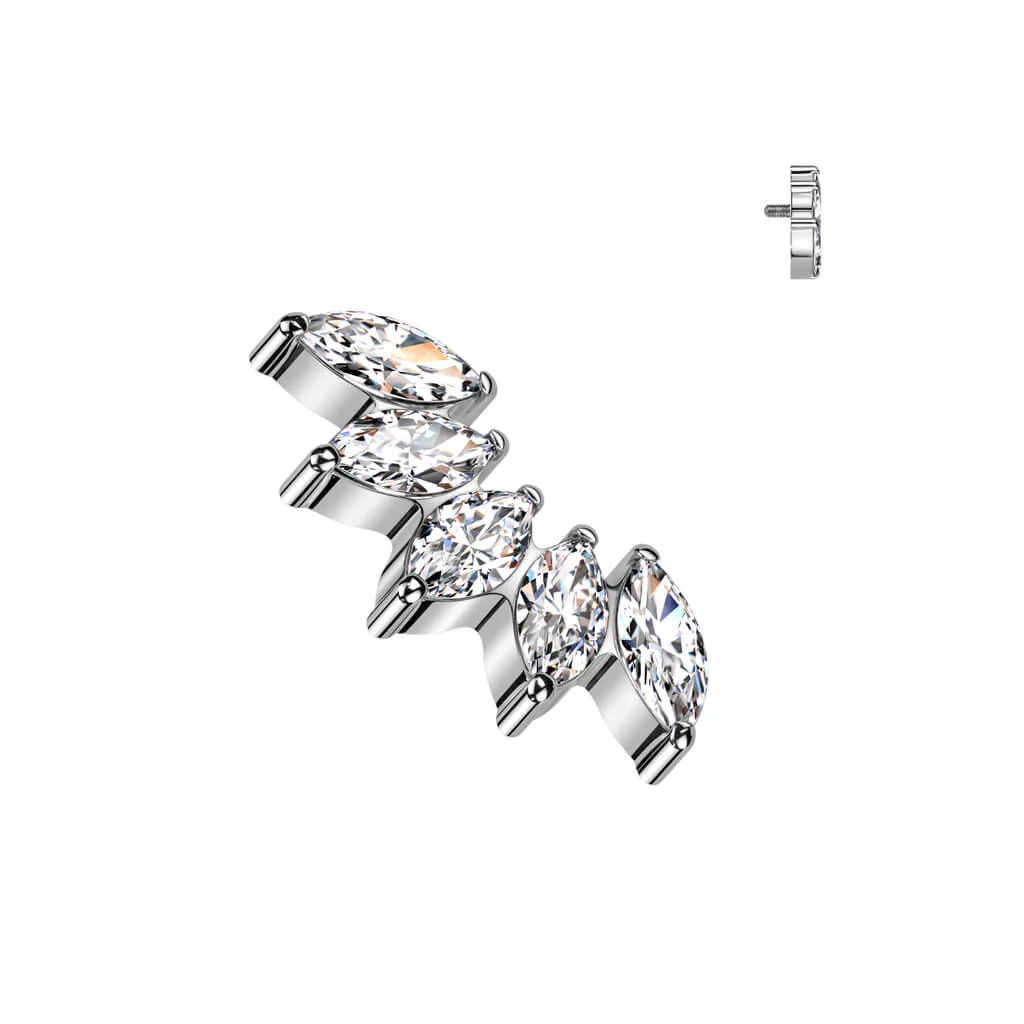 Titanium top 5 zirconias marquise cut Internally Threaded - Image 2