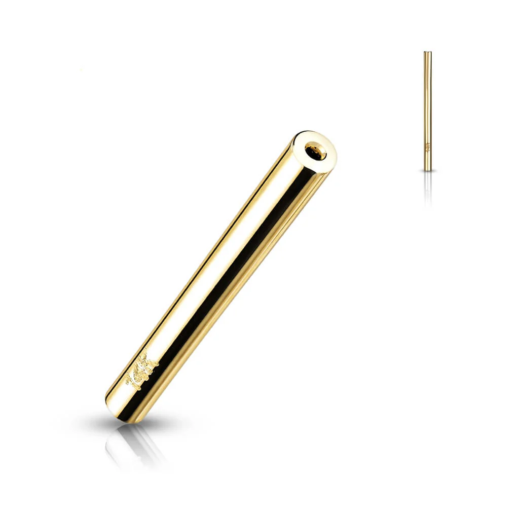 Solid Gold 14 Carat barbell pin Push-In - Image 4