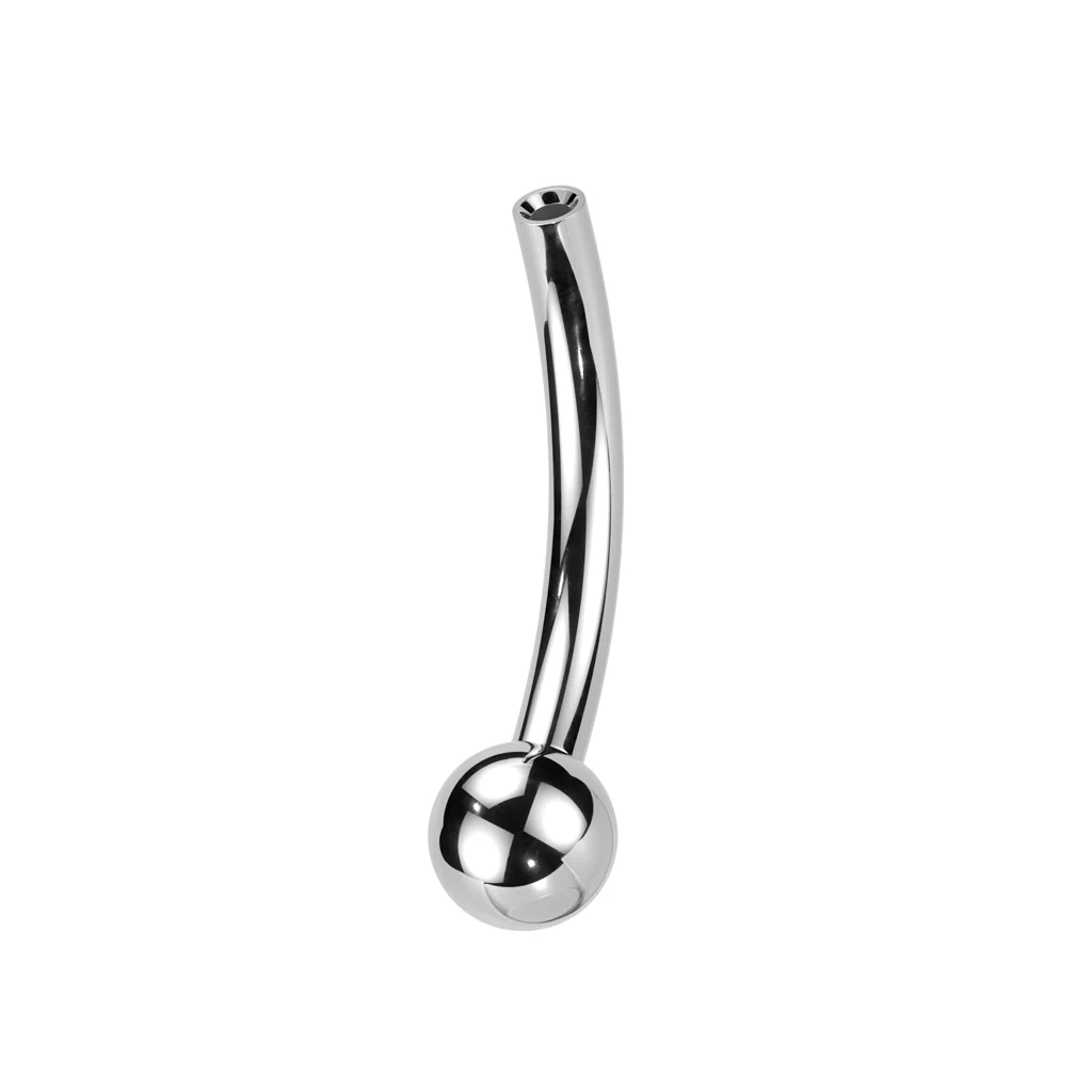 Titanium curved barbell pin with 1 fixed ball Push-In - Image 6