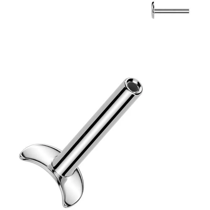 Titanium Labret pin moon base Push-In - Image 3