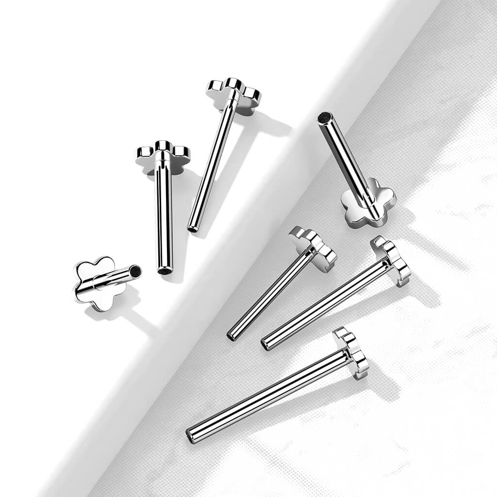 Titanium Base Flower Silver Push-In - Image 5