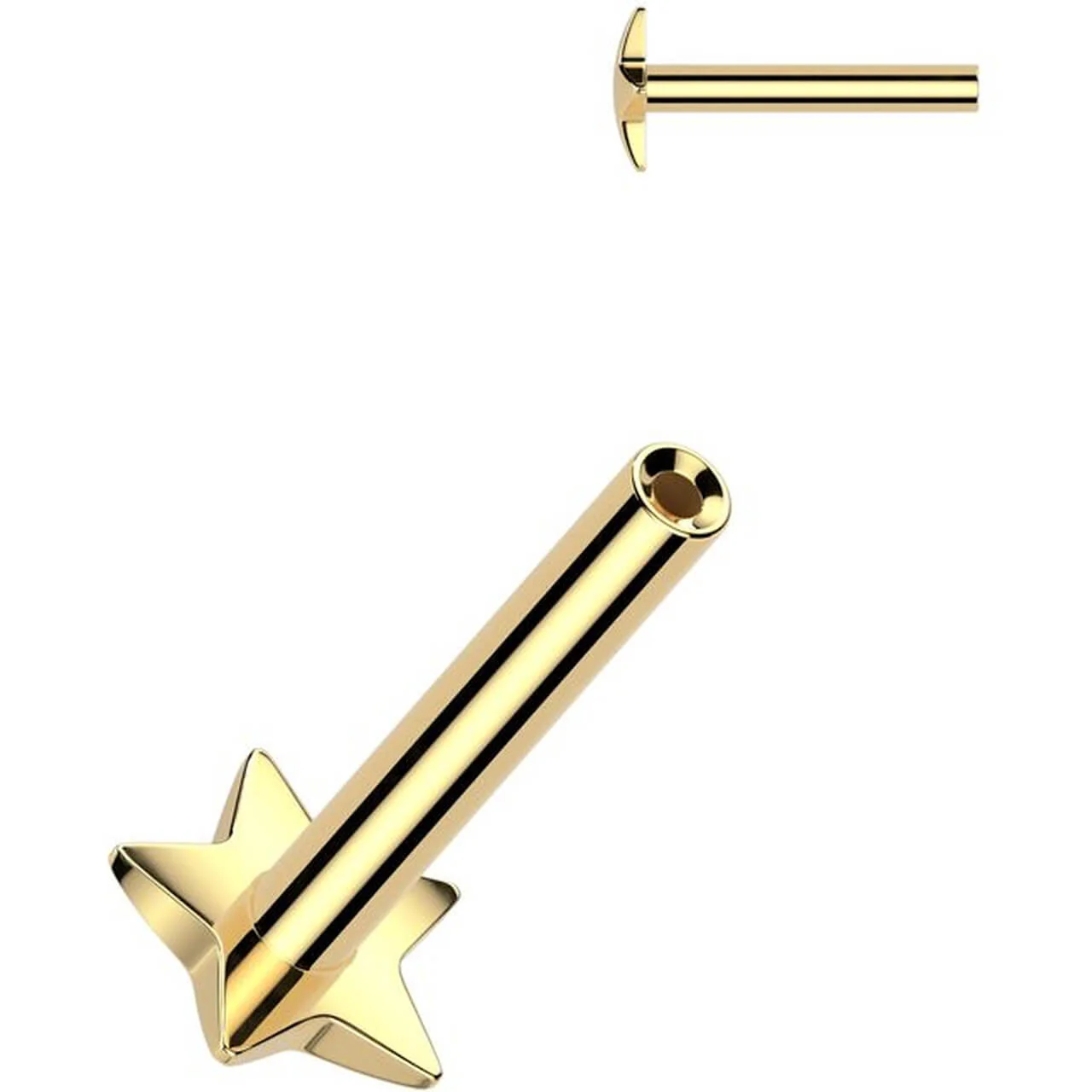 Titanium Labret pin star base Push-In - Image 3