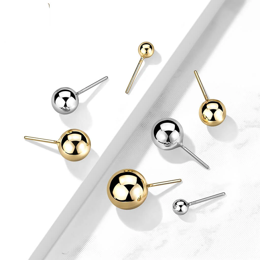 Solid Gold 14 Carat top ball Push-In - Image 3