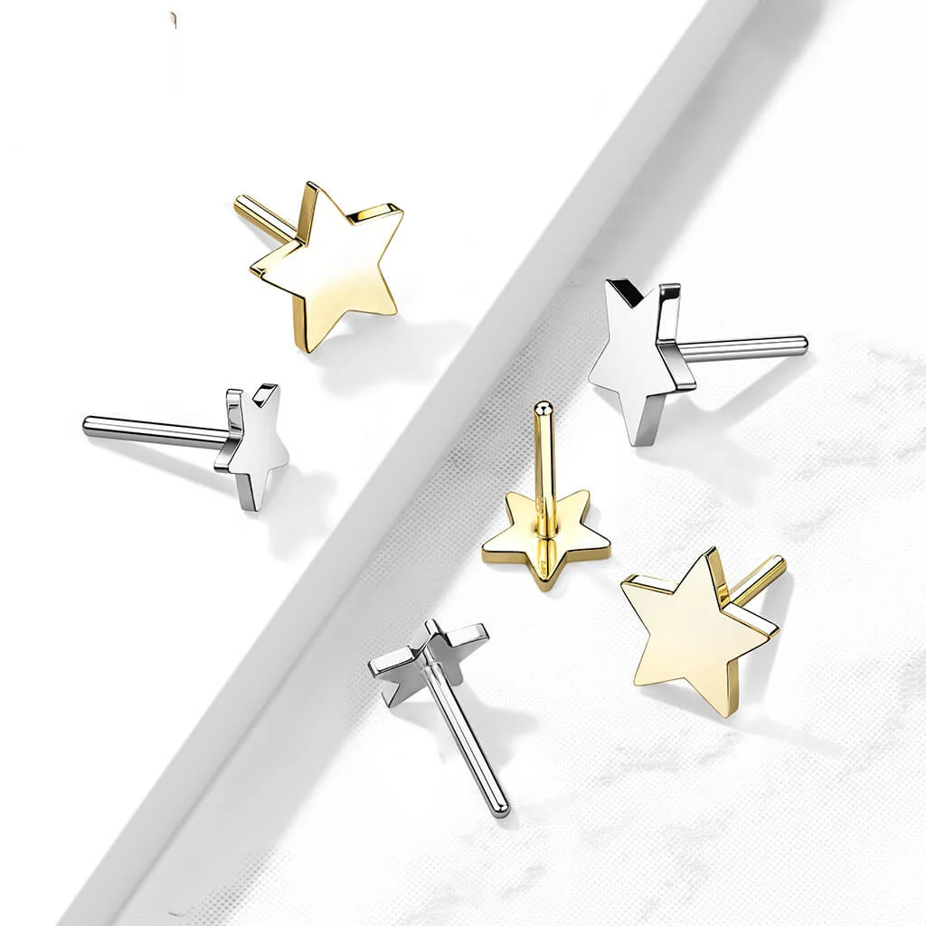 Solid Gold 14 Carat Top Star Flat Push-In - Image 3