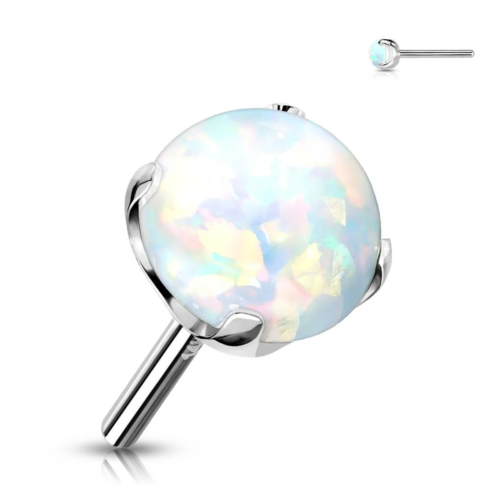 Solid Gold 14 Carat top ball opal prong setting Push-In - Image 4