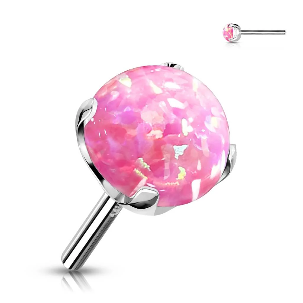 Solid Gold 14 Carat top ball opal prong setting Push-In - Image 6