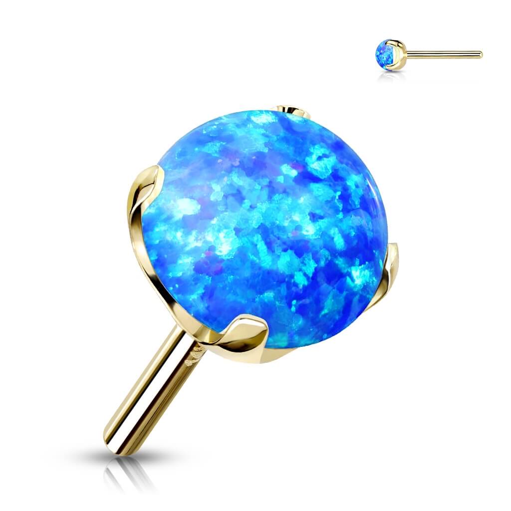 Solid Gold 14 Carat top ball opal prong setting Push-In - Image 8