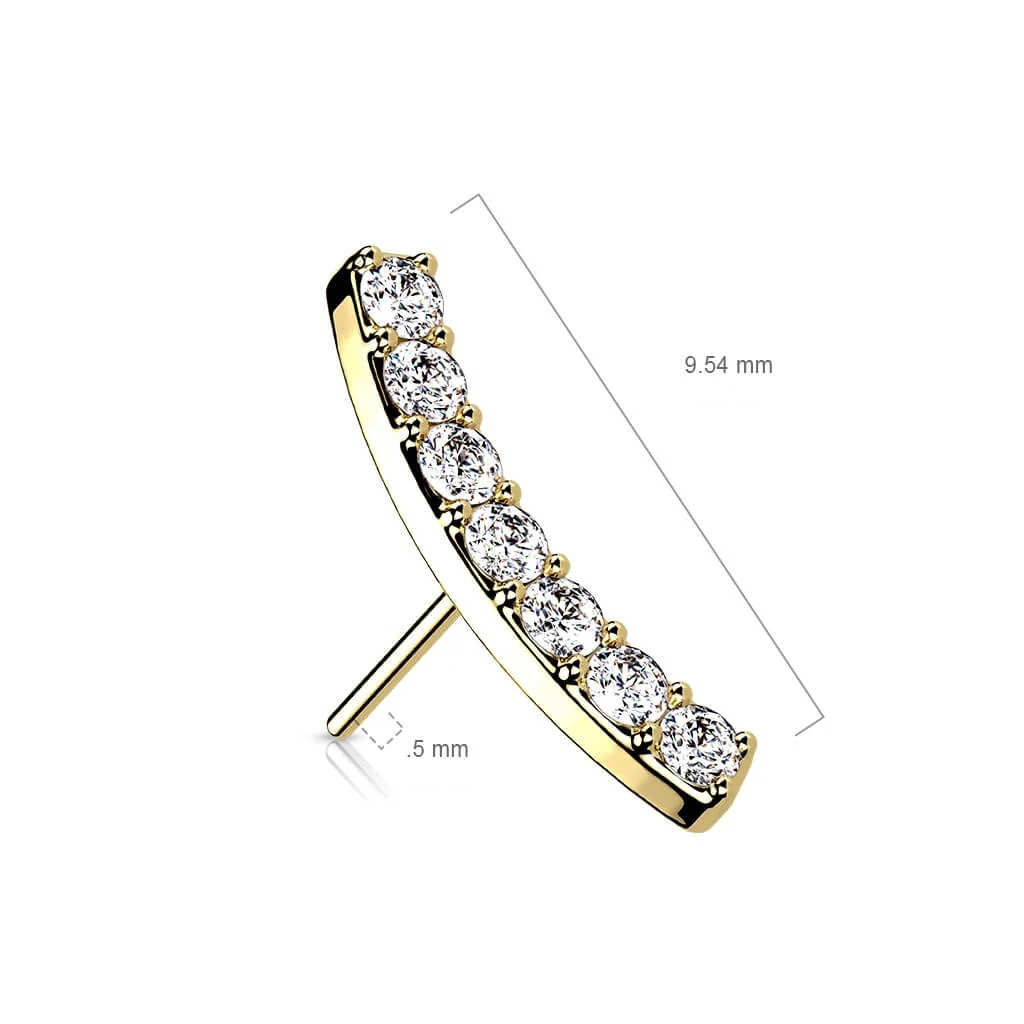Solid Gold 14 Carat top curved zirconias Push-In - Image 3