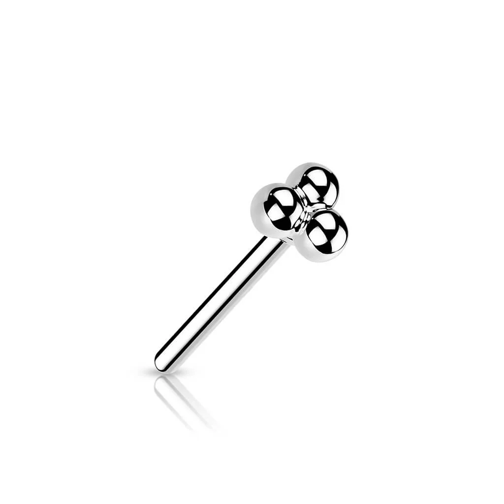 Solid Gold 14 Carat top triangle balls Push-In - Image 2
