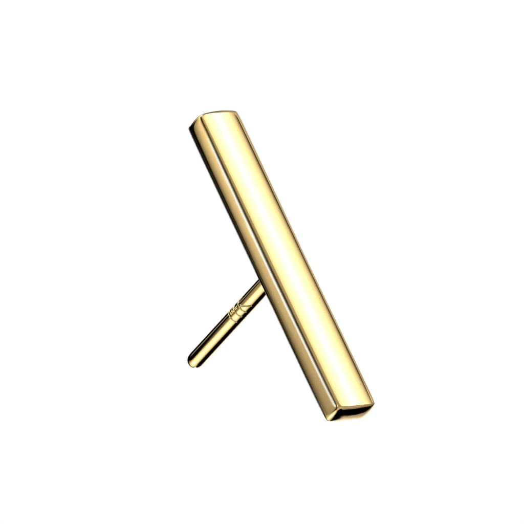 Solid Gold 14 Carat top long flat bar Push-In - Image 4