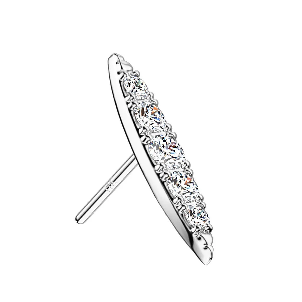 Solid Gold 14 Carat top oval zirconia Push-In - Image 2