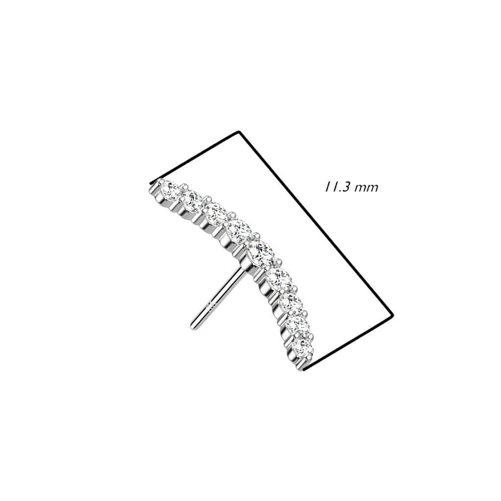 Solid Gold 14 Carat top curved zirconias Push-In - Image 3