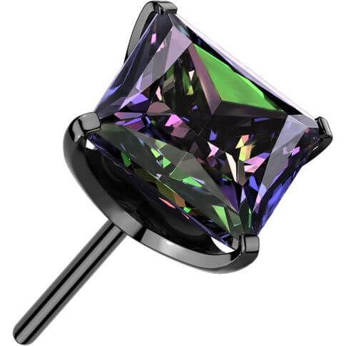 Titanium top square zirconia prong setting Push-In - Image 3