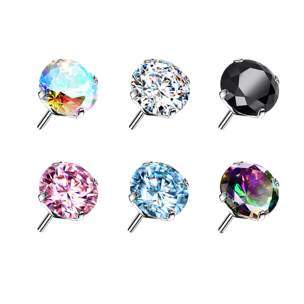Titanium top round zirconia prong setting Push-In - Image 3