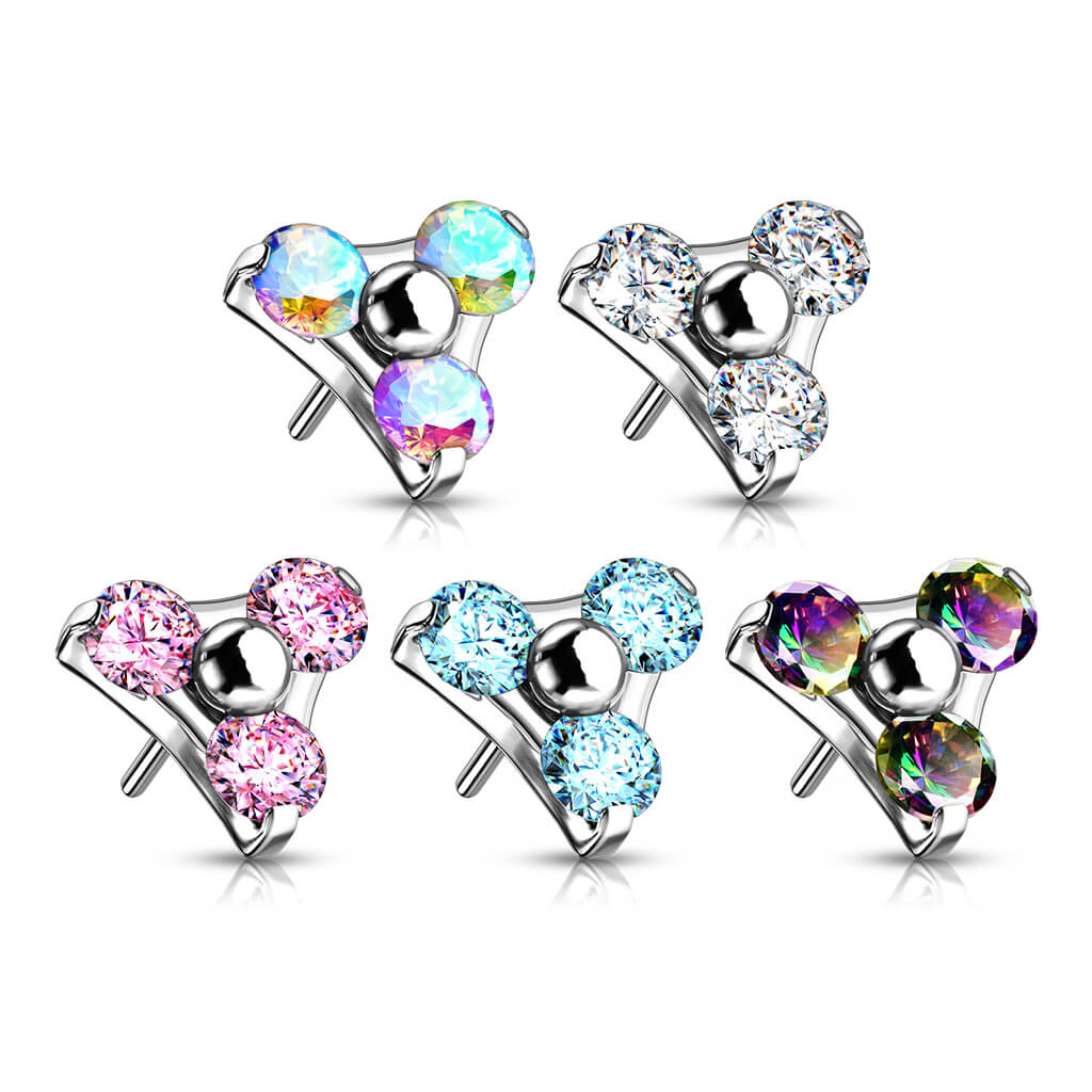 Titanium Top Triangle Zirconia prong setting Push-In - Image 5