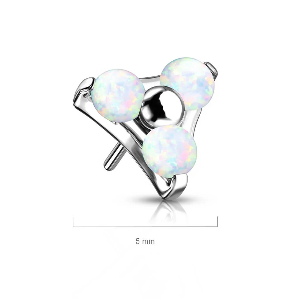 Titanium Top Triangle Opal Silver Push-In - Image 3