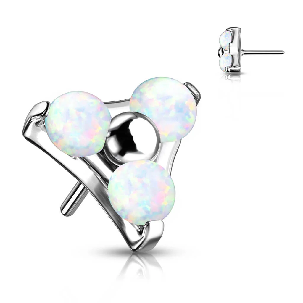 Titanium Top Triangle Opal Silver Push-In - Image 4