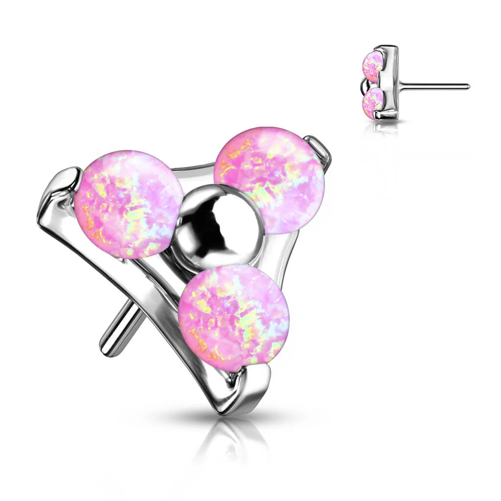 Titanium Top Triangle Opal Silver Push-In - Image 6