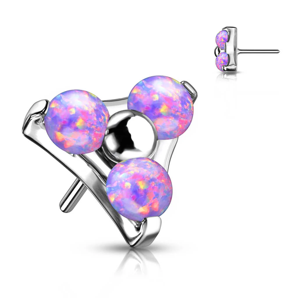Titanium Top Triangle Opal Silver Push-In - Image 8