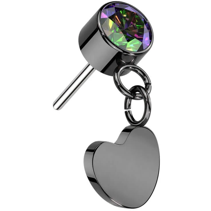 Titanium top heart dangle zirconia Push-In - Image 4
