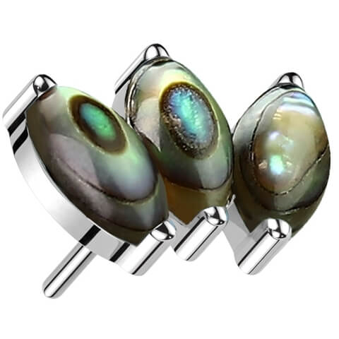 Titanium top natural stone marquise cut Push-In - Image 3