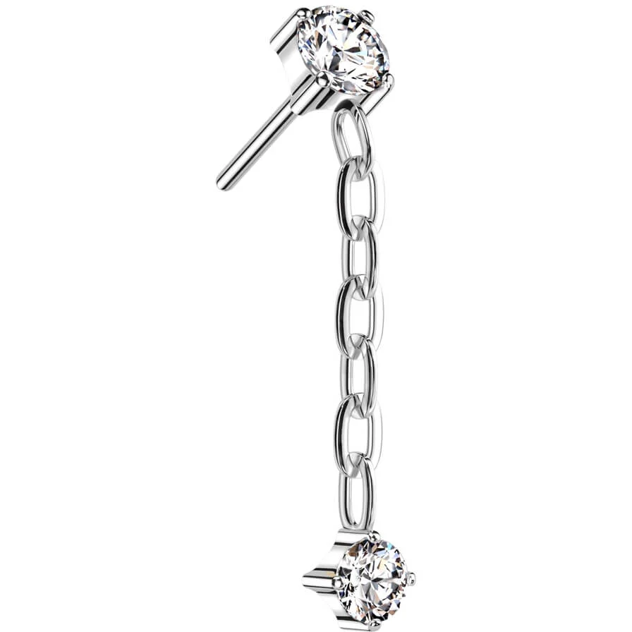Titanium top chain dangle zirconia Push-In - Image 3