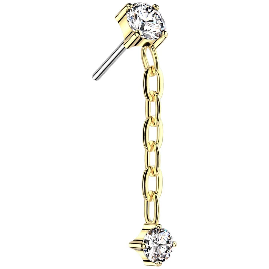 Titanium top chain dangle zirconia Push-In - Image 4