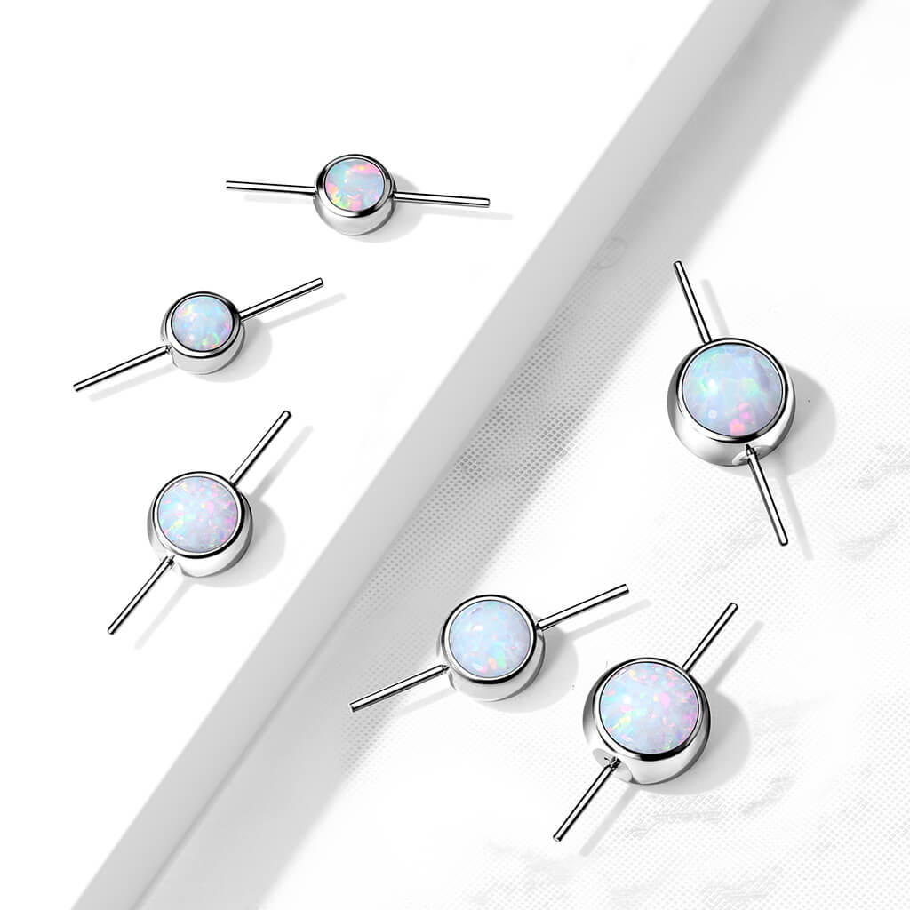 Titanium Connector Ball Opal Silver Push-In - Image 2