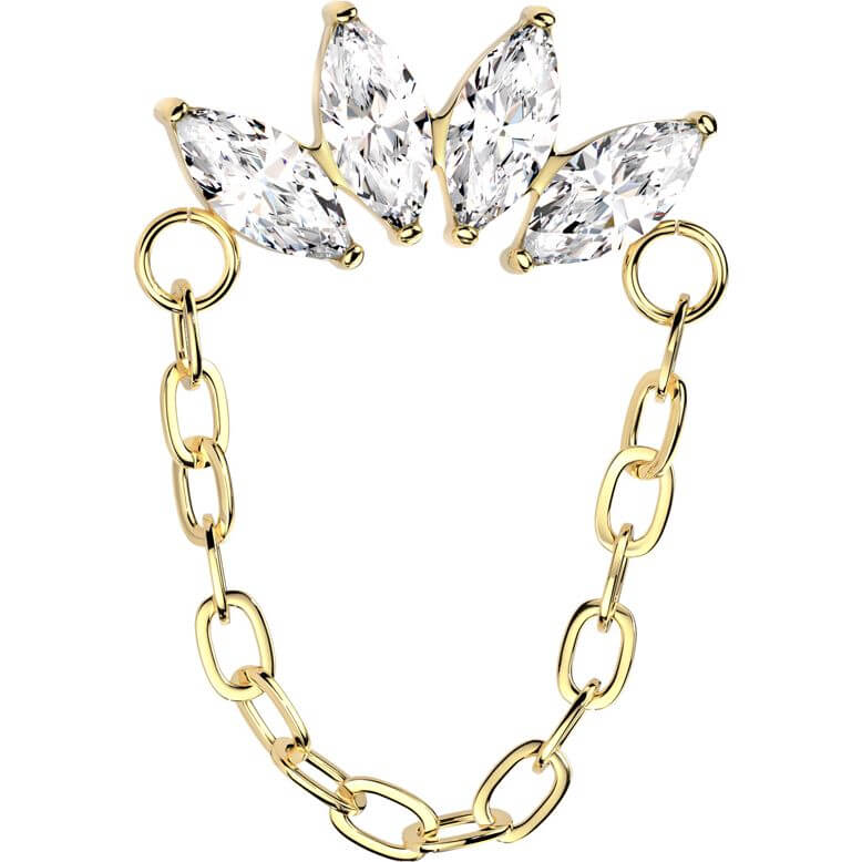 Titanium top chain marquise cut zirconias Push-In - Image 4