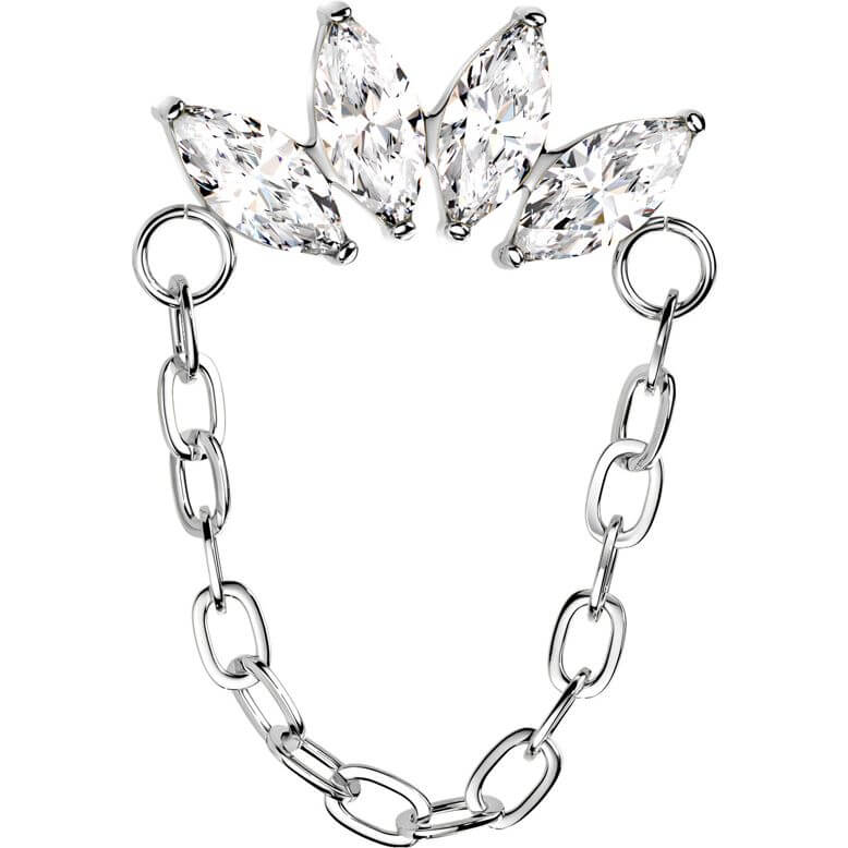 Titanium top chain marquise cut zirconias Push-In - Image 5