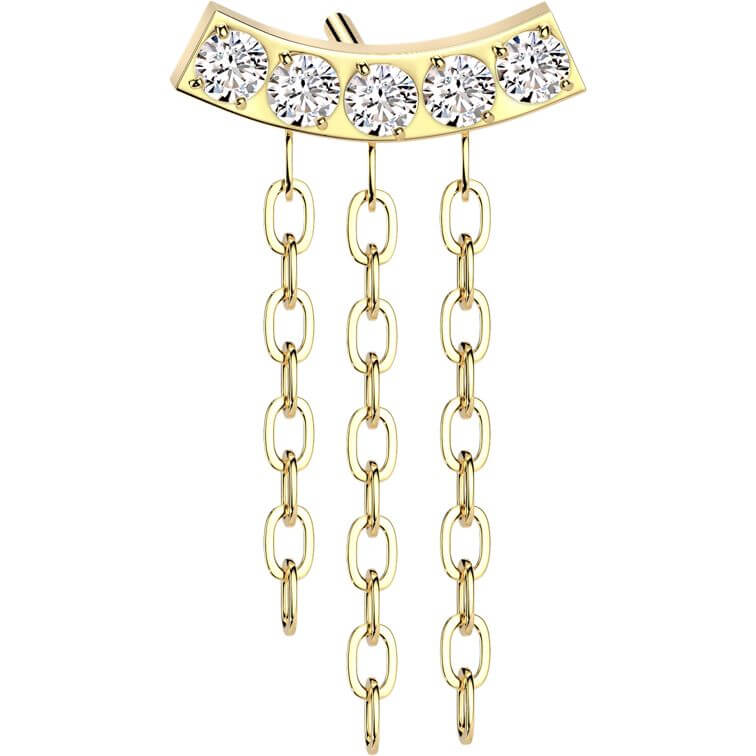 Titanium top triple chain dangle zirconias Push-In - Image 4