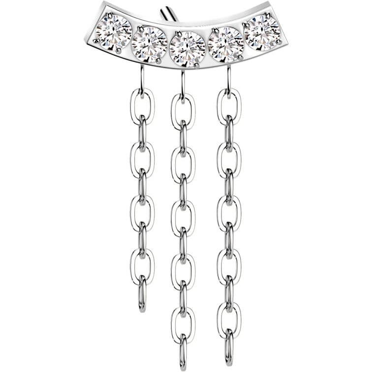 Titanium top triple chain dangle zirconias Push-In - Image 5