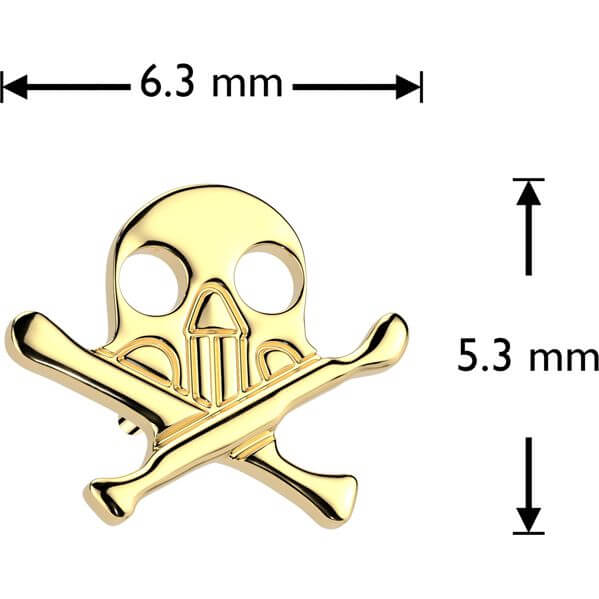Titanium top skull with crossbones Push-In - Image 2
