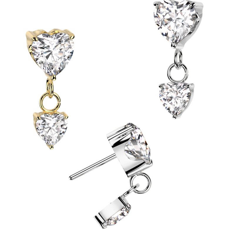 Titanium top heart zirconia prong setting Push-In - Image 3