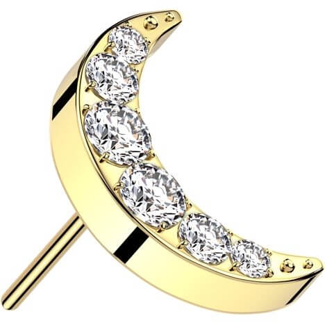 Titanium top crescent moon zirconia Push-In - Image 4