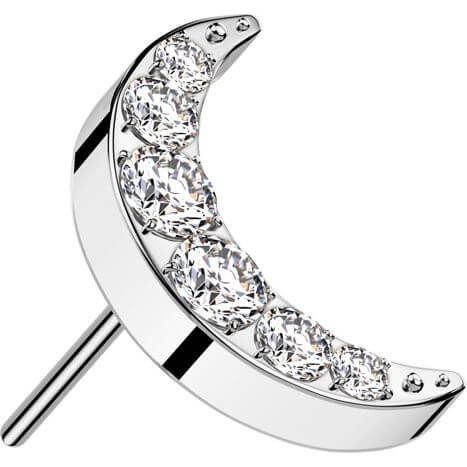 Titanium top crescent moon zirconia Push-In - Image 5